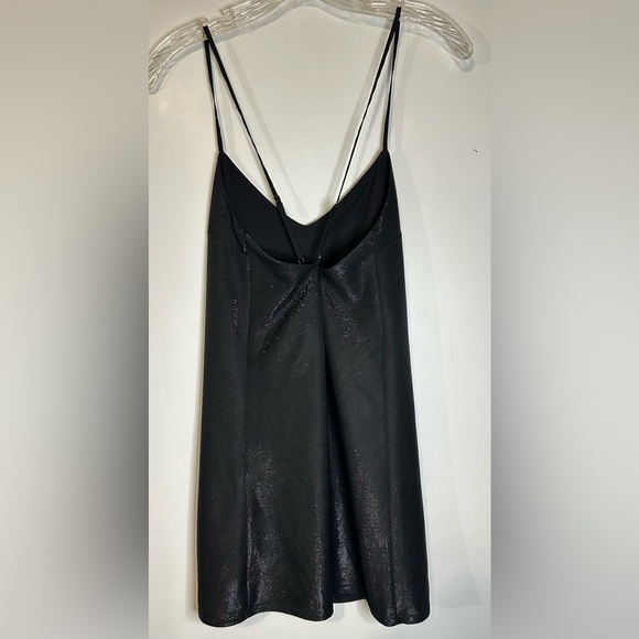 Forever 21 Little Black Spaghetti Straps Sparkling Dress Side Zip Size Small - Picture 8 of 11